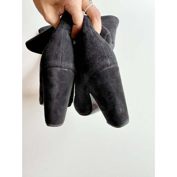ULLA JOHNSON Sloane Black Suede Leather Tall Slouchy High Heel Boots, Size 35 - Picture 7 of 14